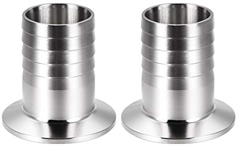 sourcing map Clamp Hose Adapter 1.988 Inch Flange to 1-1/4 Inch Hose Barb Fitting 2 Pcs