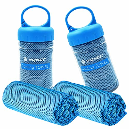 YQXCC Cooling Towel | 2 Pack 47x12 | Ice Cool for Neck | Soft Breathable Microfiber Chilly | for Yoga, Golf, Gym, Camping, Running, Workout & More Activities