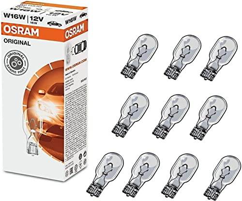 10x Original W16W 12V 921 Standard Ersatz Halogen Birne für Bremslicht Hecklicht Rückfahrlicht Nebelleuchte vorne Blinker vorne hinten und seitlich E-geprüft