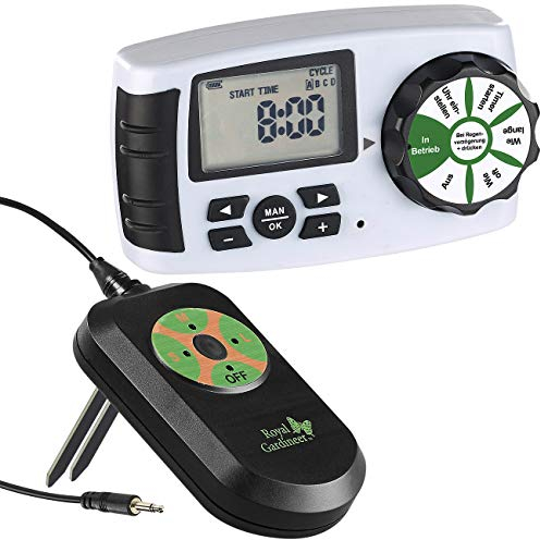 Royal Gardineer Zubehör zu Wasserventil elektrisch: Boden-Feuchtigkeitsmesser und Bewässerungscomputer BWC-400 (Schlauch-Ventil elektrisch, automatisches Bewässerungsgerät, Messer)