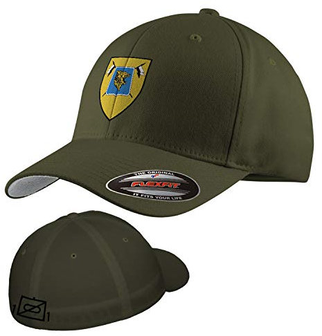 Copytec Flexfit Kappe 1 PzAufklBtl 1 Bundeswehr Abzeichen Takitsches Zeichen #36754, Farbe:Oliv, Flexfit Kappe:L/XL
