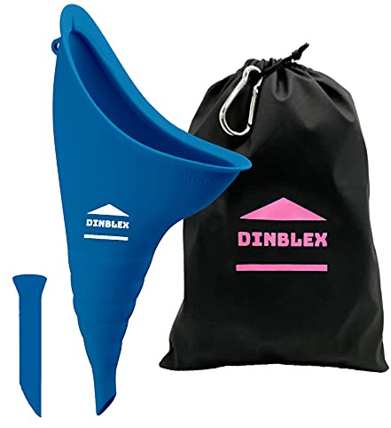DINBLEX Orinatoio Portatile Donna, Urinatoio Donna Portatile, Orinatoio Femminile Imbuto in Silicone, pipi Donna in Piedi, Imbuto Per pipi Donna, Adatto per All'aperto, Viaggio, Campeggio (blu)
