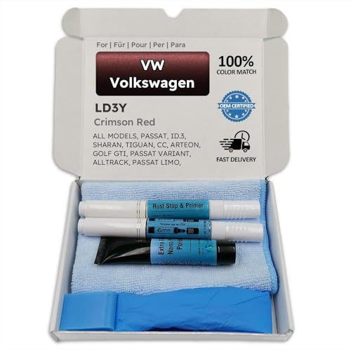 Genuine Colors Lackstift Crimson RED LD3Y für VW Volkswagen Rot Passat ID.3 Sharan TIGUAN CC ARTEON Golf GTI Variant ALLTRACK Limo TERAMONT