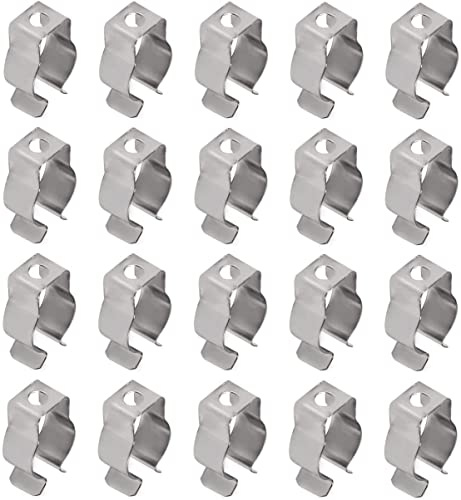 Utoolmart T5 U Clips Halter Halterung für LED Leuchtmittel, LED Leuchtstoffröhre Ersatz Montagezubehör, Edelstahl Lampenstütze um Durchhängen zu verhindern, 50 Stück