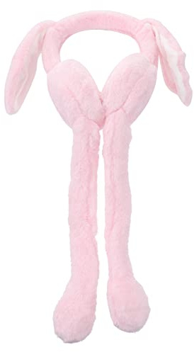 TOYANDONA Bunny Ears Pink Warm Earmuffs Moving Ears Winter for Girls Boys Adults