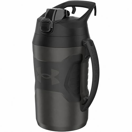 Under Armour Playmaker Sport-Krug, Wasserflasche mit Griff, schaumisoliert und auslaufsicher, 1,8 l und 907 ml, Jet Grey/Black
