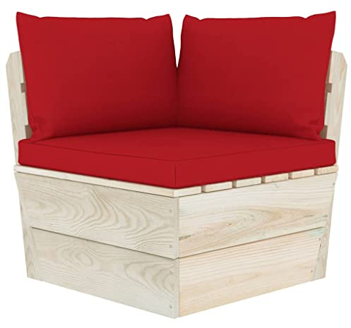 WIFESE 60x60x6 cm Palettensofa-Auflagen 3 STK. Rot Stoff Palettenkissen Sitzkissen Outdoor Rückenkissen Seitenkissen Sitzpolster Seat Cushion Universellen Design für Den Innen- und Außenbereich
