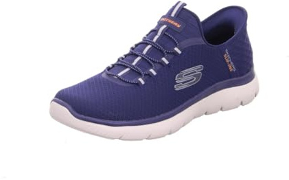 Skechers Hombre Summits High Range Zapatillas, Navy Mesh/Trim, 43 EU Ancho