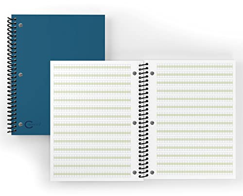 Channie's Youth Composition Notebook, Homework & Improvement Journal for Kids, Older Learners, & Special Needs Students, with Color-Coded Blocks for Handwriting Practice, Blue