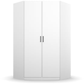Rauch Möbel Allrounder, Eckschrank, Farbe Weiß, Breite 117 cm | Eckkleiderschrank, 2-türig, Zubehör Basic, für Schlafzimmer, Kinderzimmer, Hauswirtschaftsraum, Garderobe, Flur