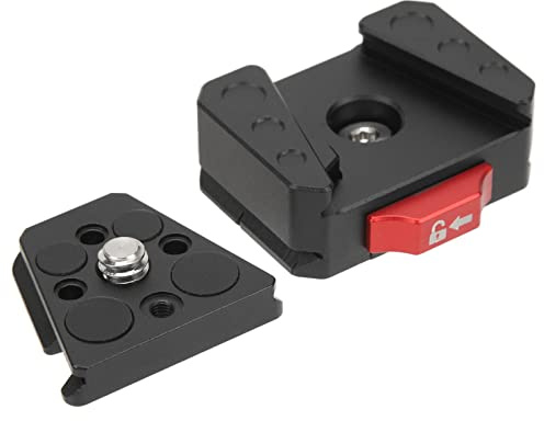 Tosuny V Lock Schnellwechselplatte mit 38 mm Schwalbenschwanzschlitz, integriertem Anti Shake Schutz und 1/4 Zoll Positionierungsloch für DSLR Kameras, Gimbals und Stative