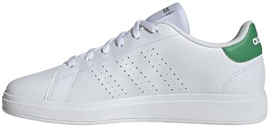 adidas Mixte Enfant Advantage Base 2.0 Junior Shoes, Cloud White/Cloud White/Green, 39 1/3 EU