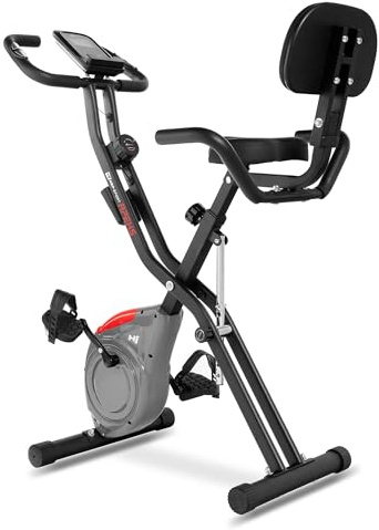 Hop-Sport Heimtrainer Fahrrad HS-3030X Apeks platzsparend & stabil - klappbares Fitnessbike für Zuhause, magnetischer Ergometer mit 10 Widerstandsstufen, LCD-Display und Pulsmessung, bis 120kg