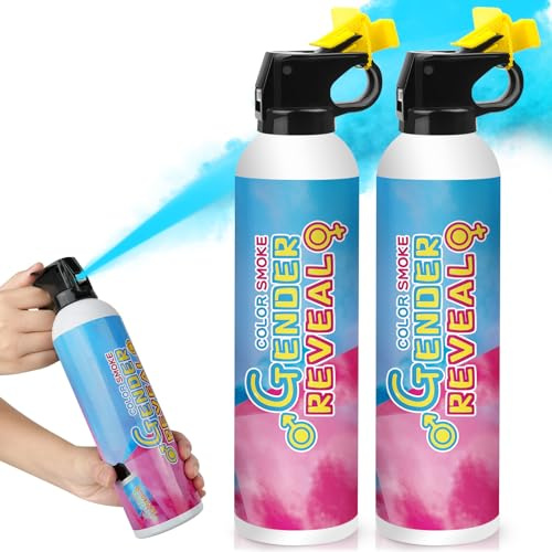 RISEMART XL Pulver-Feuerlöscher Gender Reveal Konfetti Kanone Poppers, Gender Reveal Rauchbombe 100% biologisch abbaubar für Gender Reveal Dekorationen (2 Stück, Blau)