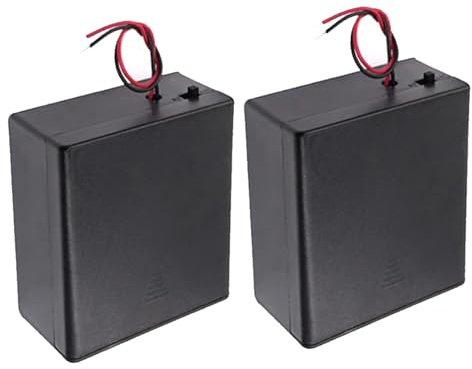 hrsyyl 2pcs D Size Battery Holder 2 Slot D Cell Battery Holder 2x1.5V 3V D Size Battery Case Contain with Back Cover and Switch