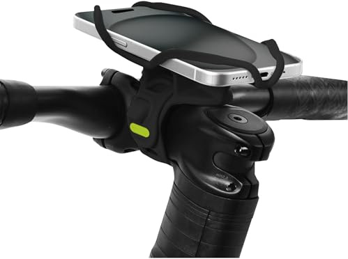 Bone Bike Tie 5 Pro – Handyhalterung Fahrrad Vorbau mit Silicone Stoßdämpfung, Silikon Handyhalter für Rennrad & MTB, Ultraleicht Smartphone Halter 4,7–7,2 Zoll, für iPhone 17 16 15, Schwarz