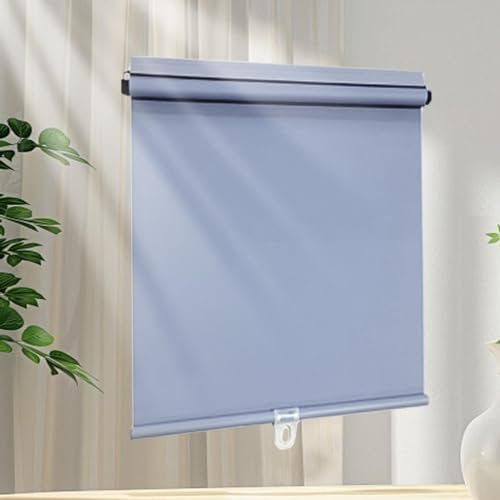 Verdunkelungsrollos, Fenstervorhänge, tragbar, einziehbar, Wärmedämmung, 140 x 150 cm, Blau, Kinderzimmer, Schlafzimmer, Vorhänge für temporäre Verwendung, frei perforiert, 32150 cm breit