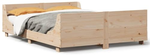 Buzaza Massivholzbett ohne Matratze 120x200 cm Holz Bett Massivholzbett Bed Frame Bettgestell Bett Holz Kiefernholz