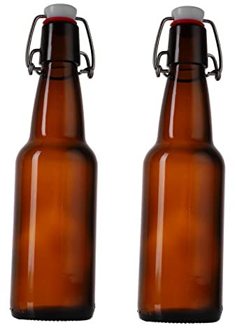 Cabilock 2pcs Practical Buckle Glass Bottle Beer Bottle for Home Leakproof Beverage