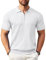 COOFANDY Mens Polo Shirts Short Sleeve Golf Polo Knit Slim Fit Polyester Non Iron Polo Shirt Zipped Polos White XL