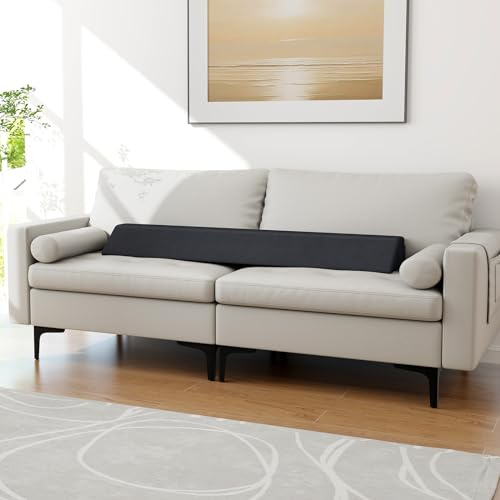 GIANTEX Coussin cale de lit - Long coussin cale avec 2 poches latérales - Cale de lit - Cale de lit - Coussin de lecture pour lit - Comble les espaces entre la tête et le matelas - Gris