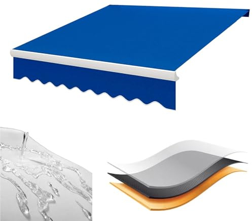 Ersatzdach für Outdoor-Pergola, wasserdicht, 280 g Polyester, aufrollbar, 2/3/4/5 m in Schwarz/Grau/Blau/Braun, strapazierfähiger Outdoor-Sonnenschutz