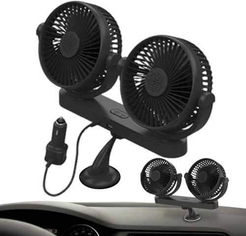 USB Fan for Car | USB Car Fan Auto Cooler,3 Speeds Quiet Motor Air Cooler, Suction Cup 12V 24V Cool Gadgets for Auto RV Sedan Truck