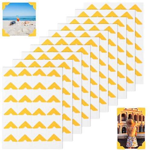 TIESOME 360 Stück Fotoecken Aufkleber selbstklebend, Golden Foto Klebepads Sammelalben Foto Klebeecken Ecken Klebe für DIY Sammelalbum Fotoalbum Tagebuch Dekoration