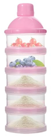Milchpulverpulverspender - 5 -Layer Stapelbare Dosseuse -Box | Abnehmbarer Formelbehälter, praktische Ernährung für Snacks, Müsli, Reis, Reisen, Kinderkrippe, Haus, Lebensmittel