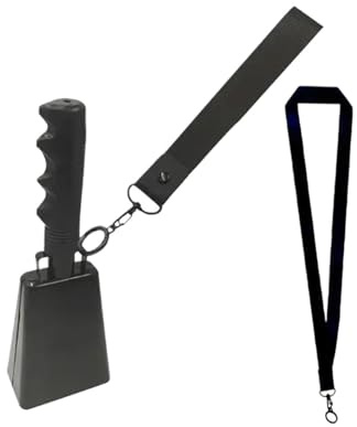 Kuhglocken 2 stücke Laute Noise Makers Metall Kuh Mit Griff Schule Glocken Handheld for Jubeln Wettbewerb Hochzeit(Black)