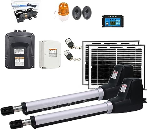 Electric Gate Opener Kit, Heavy Duty Dual Wing Electric Swing Gate Opener Kit Auto Dual Gate Motor Complete Hardware Kit for Swing, Driveway, Fence(KIT I)