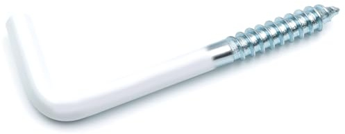 Design61 10x Schraubhaken Weiß Gerade 40 x 3,3 mm Hakenschraube Wandhaken Drehhaken mit Gewinde Haken zum Einschrauben für Wand & Decke Verzinkt Befestigung für Seile Ketten Lampen Pflanzen