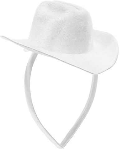 PACKOVE Cowboyhut Stirnband aus Polyester 135cm Weiß Cowgirl Western Haarreif für Party Karneval Festival und Kostüm Accessoire für Damen