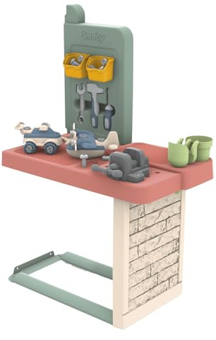 Smoby Life – Gartenwerkstatt – Für viele Haushalte geeignet – Selbstbauen – 39 Zubehörteile enthalten – BAU Dein eigenes Fahrzeug – Aus Recyclingmaterialien – Ab 2 Jahren