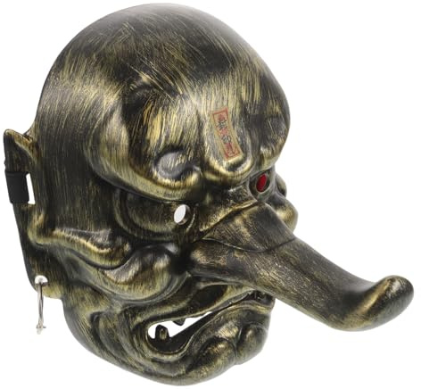 TOYANDONA Masque Tengu Japonerie en Plastique Robuste 1 Pièce Masque de Démon Traditionnel pour Cosplay, Carnaval et Halloween Accessoire Culturel Japonerie Authentique et Confortable