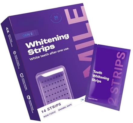 Lila tandblekning remsor peroxidfritt tandblekningssats | gul nyans korrigerande effekt | Whitening Strips för tandblekning på 7 dagar hjälper till att förbättra kaffe/vin fläck