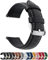 Fullmosa 12 Farben Uhrenarmband 14/16/18/19/20/22/24mm, Smart watch Lederarmband kompatibel mit Samsung Galaxy Watch,Schwarz 22mm