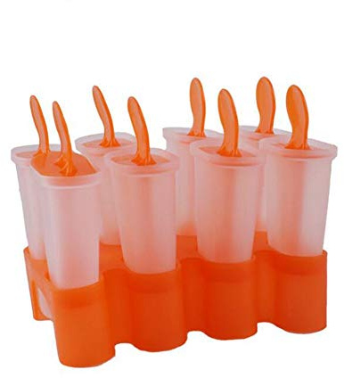 Valink 1 Set Plastique Glace Sucette Moules, 8 Cellules à L'Eau Fabricants, Gelé Crème Moule, Pop Fabriquant, à Fabriquant Moule Plateau Poêle Outil Cuisine Fournitures - Rouge