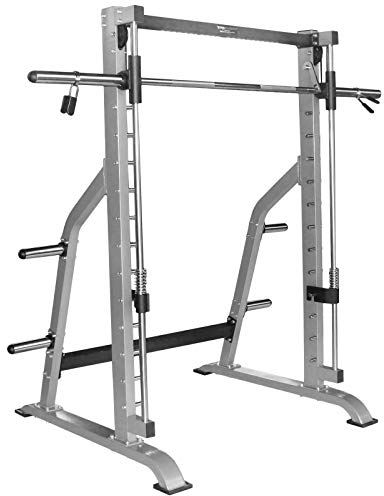 Massive 110 Kg schwere Train Hard Smith Machine Multipresse Rack mit Gegengewichten und Olympia Langhantelstange, massive Kraftstation geprüfte und zertifizierte Profi Qualität nach EN957