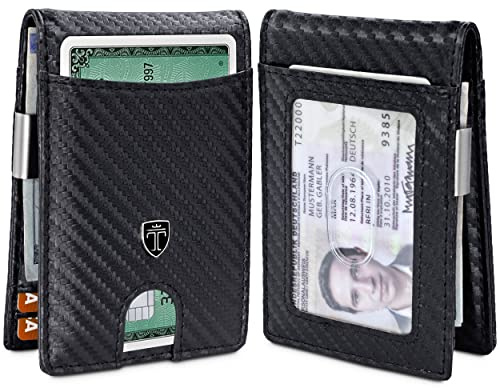 Travando Atlanta Herren-Geldbörse mit Geldklammer, Vordertasche, schmal, RFID-blockierend, Kreditkartenhalter, Mini-Bifold