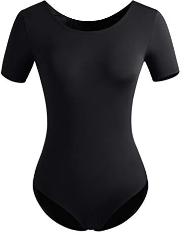 DANSHOW Women Short Sleeve Ballet Leotards for Adult Dance(YW4027-XXL-06)