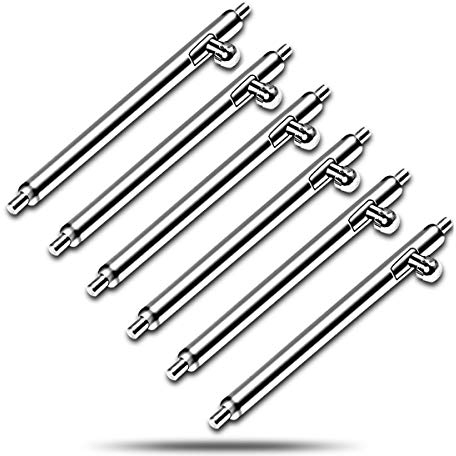 Syxinn CSVK - Bulloni per orologio, a sgancio rapido, 22 mm, in acciaio inox, per cinturino di ricambio, diametro 1,5 mm, 6 pezzi (22 mm)