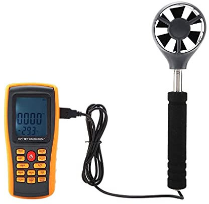 SMSOM Anémomètre numérique Handheld Window Speed ​​Speed ​​Compteur Volume Volume Mesure de la Vitesse de rétroéclairage pour CVC, Drone Flying, Surf, Pêche