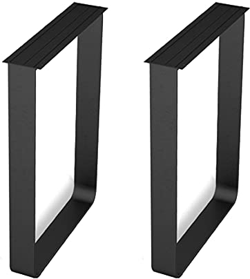 GEREP 2×Kufengestell Tischkufen Tischbein Tischgestell mit Bodenschoner, für Kaffeetisch, Tisch und Schreibtisch, Industrieller Stil/Schwarz / W70×H70cm