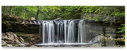 BilderKing Wandbild Wasserfall Oneida Pennsylvania - 150cm x 50cm Acrylglas 5mm + Rückrahmen