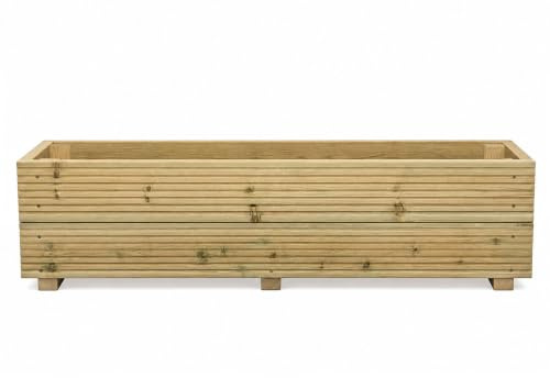 Planter Potters Wooden Planter, Large Patio Herb Trough, 120cm Long | Solid, planters outdoor, wooden planters for garden, garden planters outdoor, large planters outdoor, planters outdoor large
