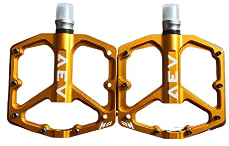 Pedale Fahrrad Anti-Rutsch-Fußbrett CNC Aluminiumlegierung 9/16 Roadbikes Pedale MTB 3 Lager Pedal Fahrradfahrradpedal Fahrradpedale (Color : Gold)