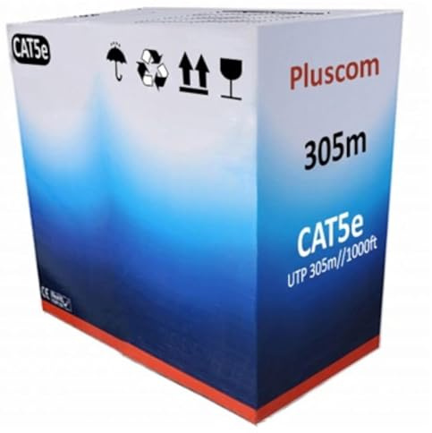 NTEK 305M Cat5e Network Ethernet Cable FTP | RJ45 CCA Network Cable | LAN Ethernet Network Cable Reel Cat 5e Reel AWG24 Ethernet LAN FTP Roll Bulk CCA Cable / 1000ft Networking
