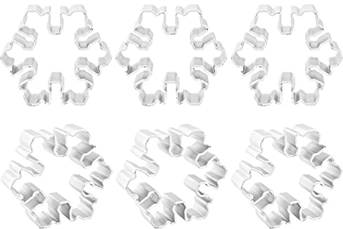 Saktopdeco Snowflake Cookie Cutter Small Metal Snowflake Shaped Cookie Cutter Christmas Decorative Cookie Cutters Winter Cookie Mold Set of 6