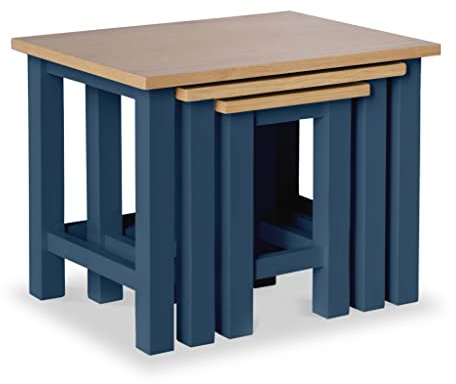 RoselandFurniture Farro Navy Blue Nest of Coffee Tables for Living Room